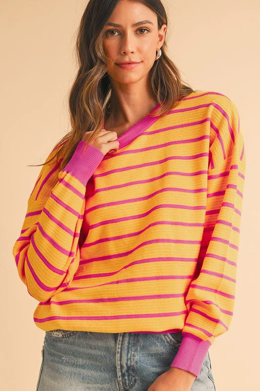 Julieta | Striped, loose sweater with a crew neck and dropped shoulders - Image 2