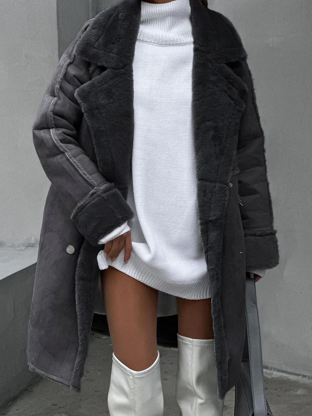 Justina® | Trench coat elegant and laine for women - Image 4