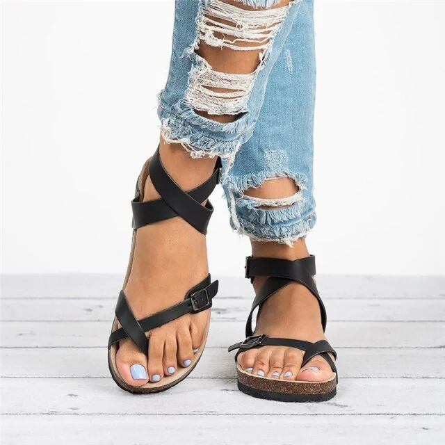 Karen® | Dark Brown Leather Strappy Sandals For Effortless Style - Image 3