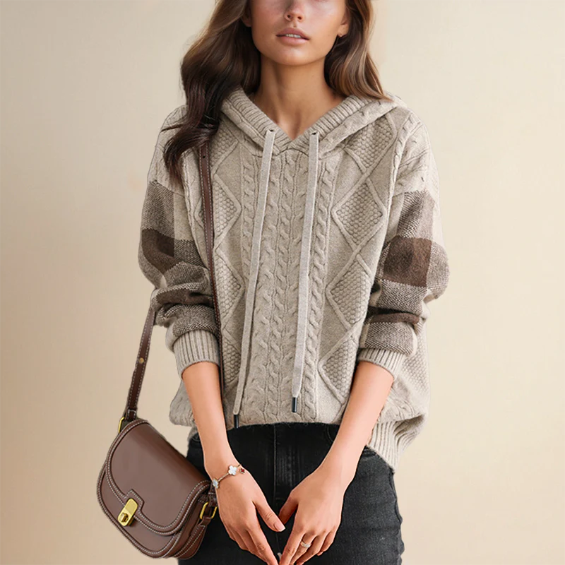 Karen | Jacquard sweater with hood - Image 8