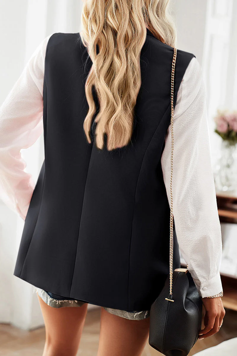 Karen | Simple, simple British style tops with pocket buttons and reversible collar - Image 10