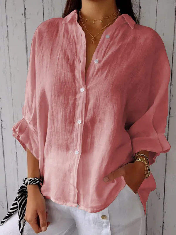 Karen® | Stylish Solid Color Blouse With Buttons - Image 4