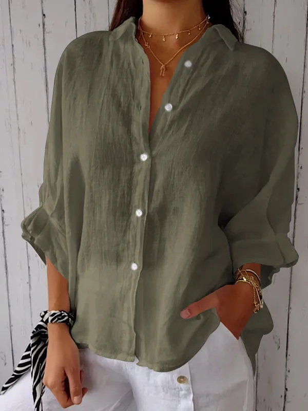 Karen® | Stylish Solid Color Blouse With Buttons - Image 6