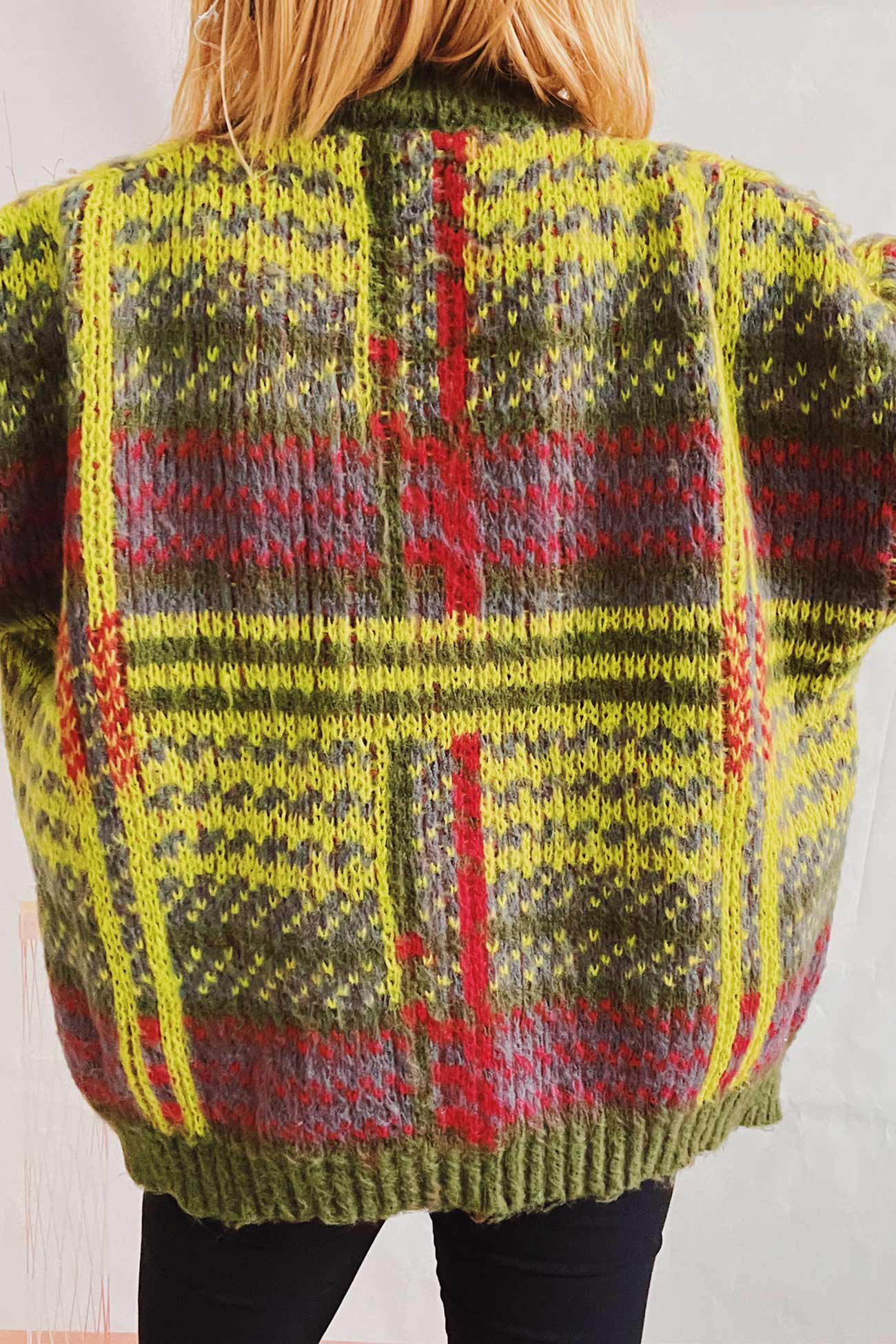 Karin | Vintage cardigan with contrast stripes - Image 11