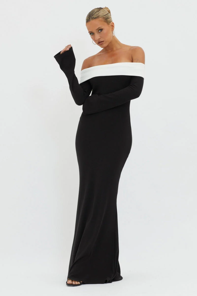 Karina® | Off-The-Shoulder Maxi Knit Dress - Image 2
