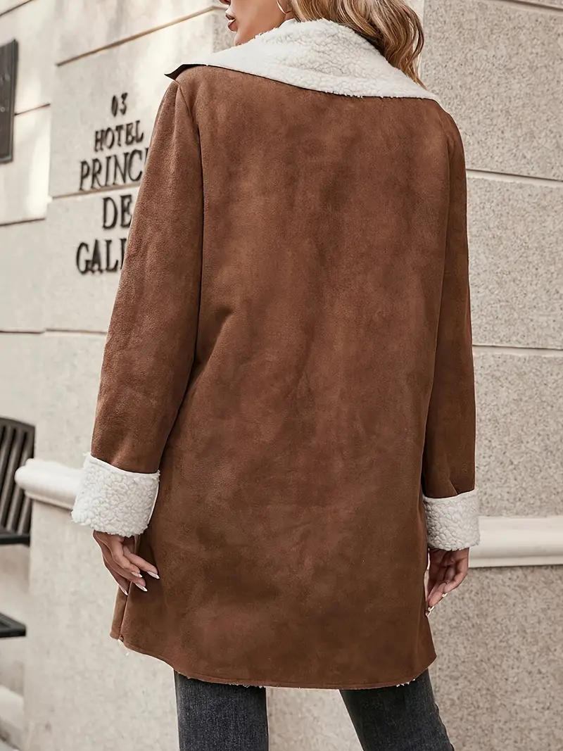 Karla | Elegant knitted coat with button closure - Image 3