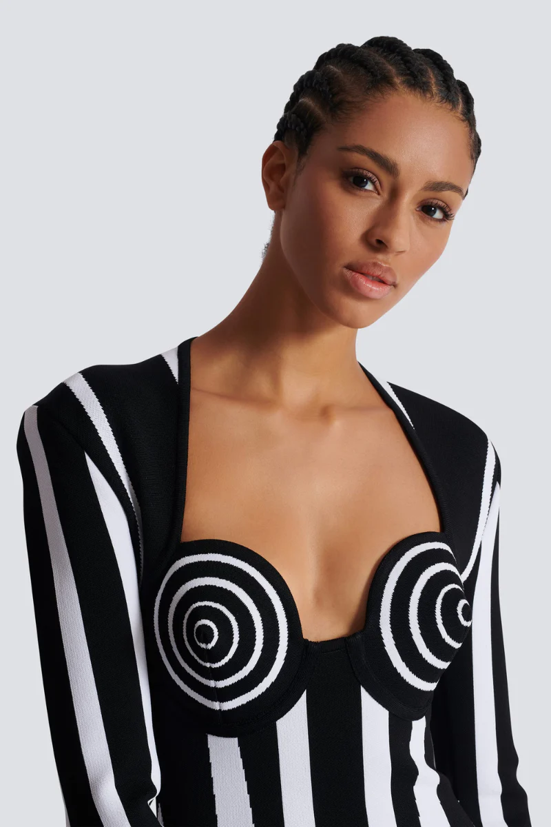 Karla® | Long-Sleeved Striped Mini Knit Dress - Image 3