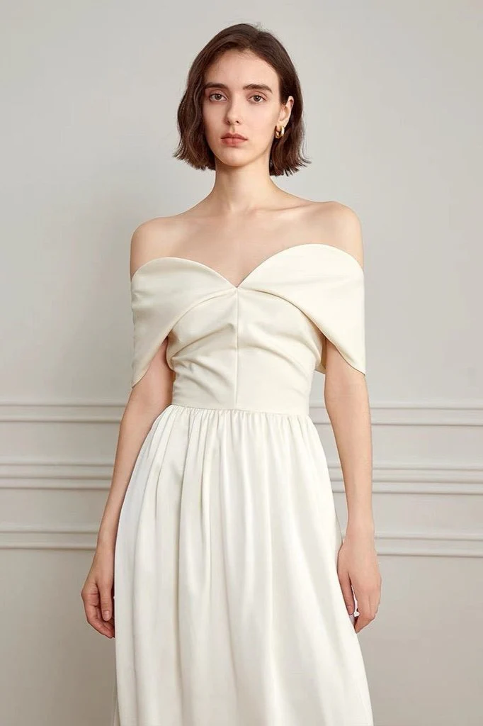 Karla® | Off-The-Shoulder Curve Maxi Dress In Cream - Image 2
