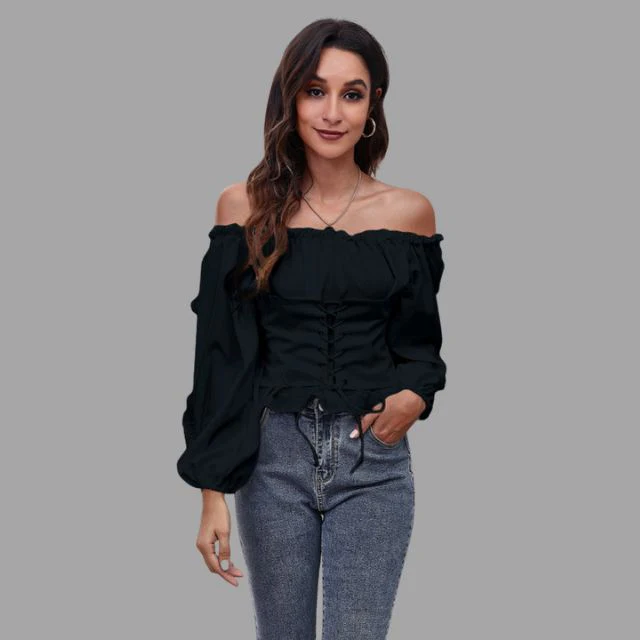 Katerina® | The-Shoulder Blouse With Lace Front - Image 11