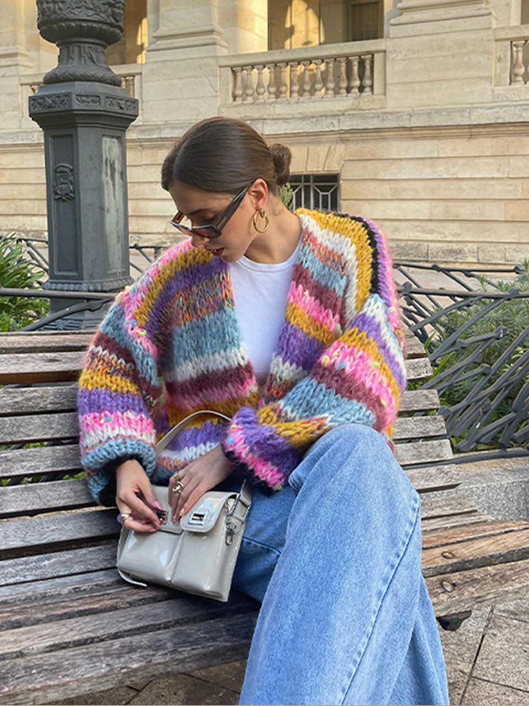 Katherine | Colorful patchwork cardigan - Image 3