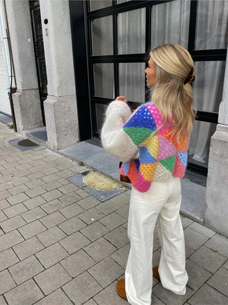 Katherine | Colorful patchwork cardigan - Image 5