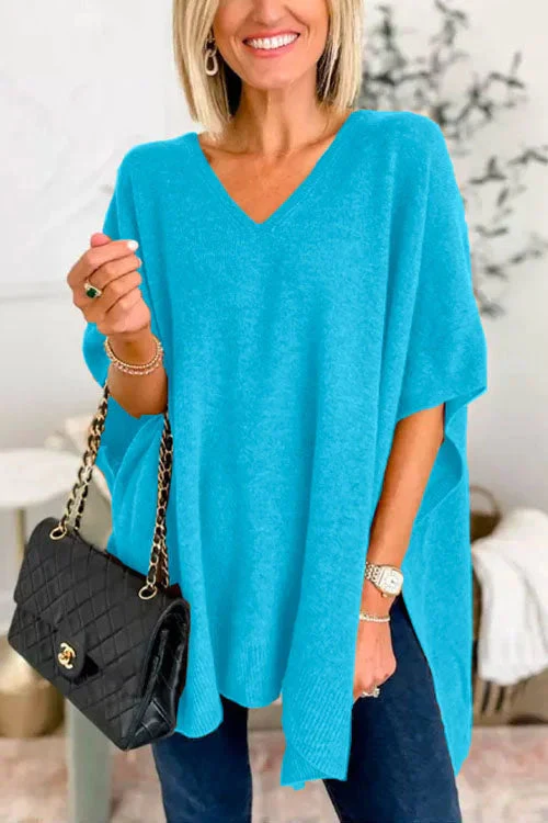 Katherine® | Loose V-Neck Batwing Sweater - Image 3