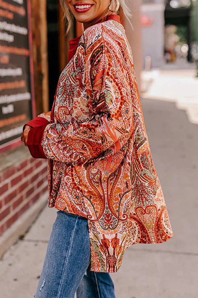Katia | Casual college tops with floral buttons and V-neck - Image 6