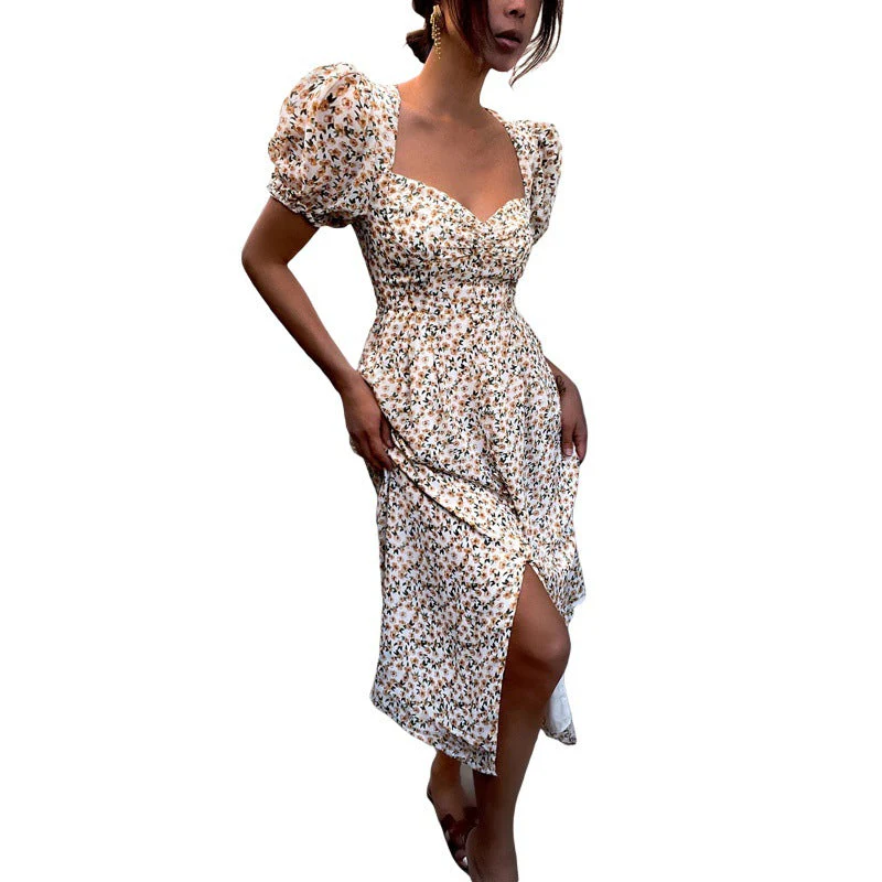 Katia® | Women'S Floral Shirt Puff Sleeve Midi Dress - Image 3