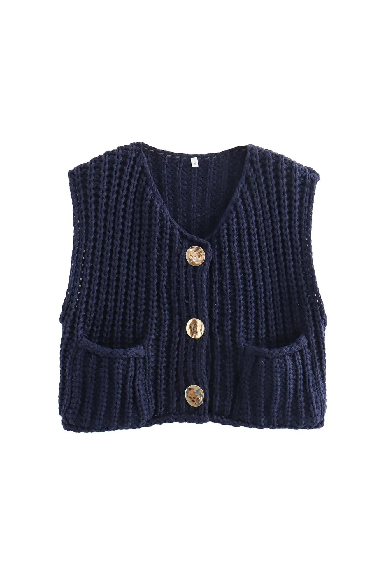 Katinka | Cardigan with a button placket at the front and sleeveless pockets - Image 13