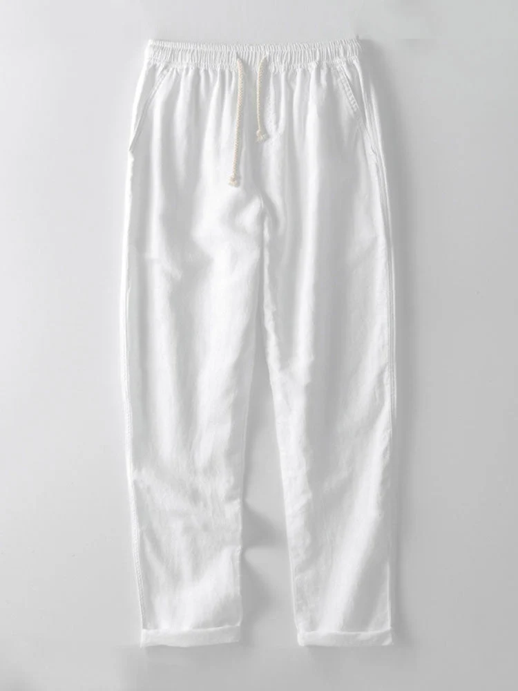 Katrina® | Shirt With Vertical Collar In Linen Look And Linen Trousers With Straight Legs. - Image 9