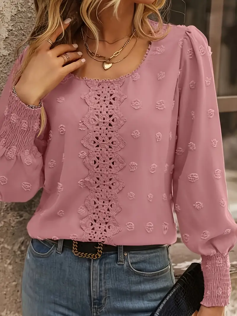 Kimberley® | Blouse With Swiss Dots And A Round Neckline
