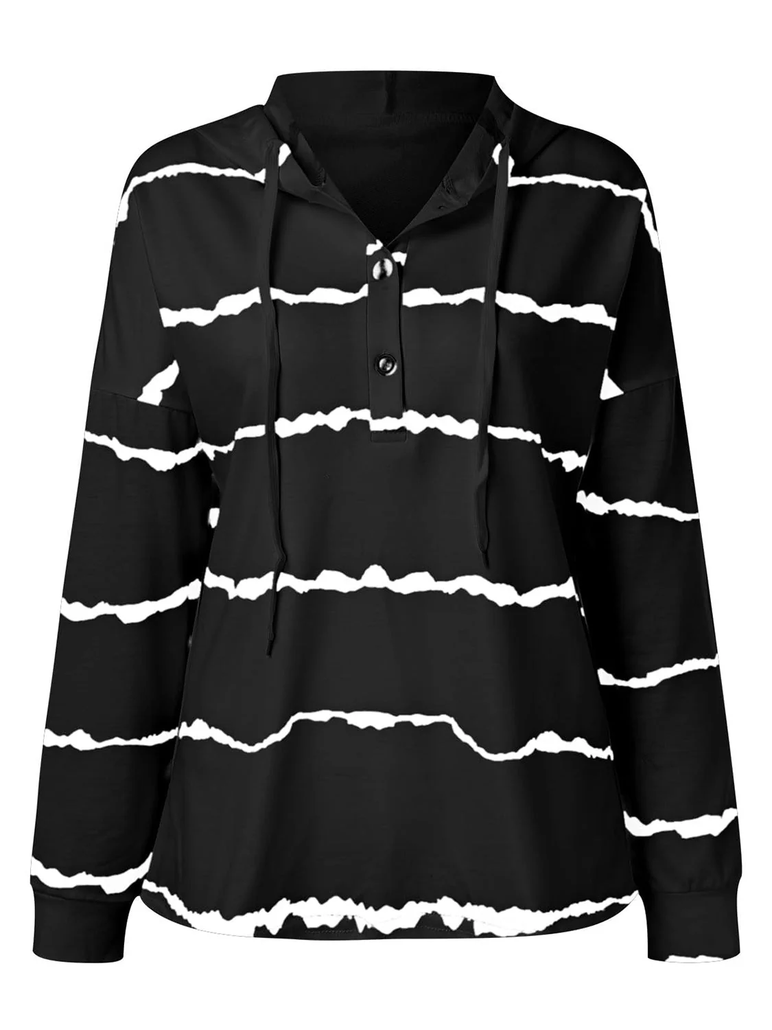 Klara | Striped drawstring hoodie with long sleeves - Image 5