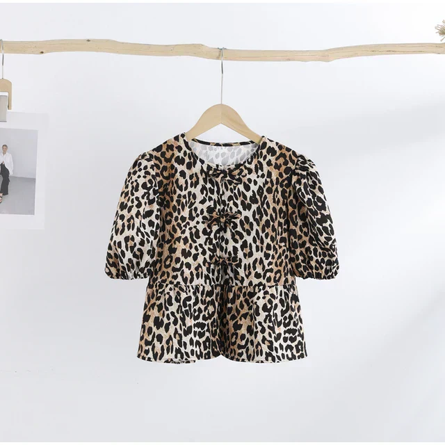 Kristi® | Blouse With Lantern Sleeves And Lacing, Millennium Print - Image 5