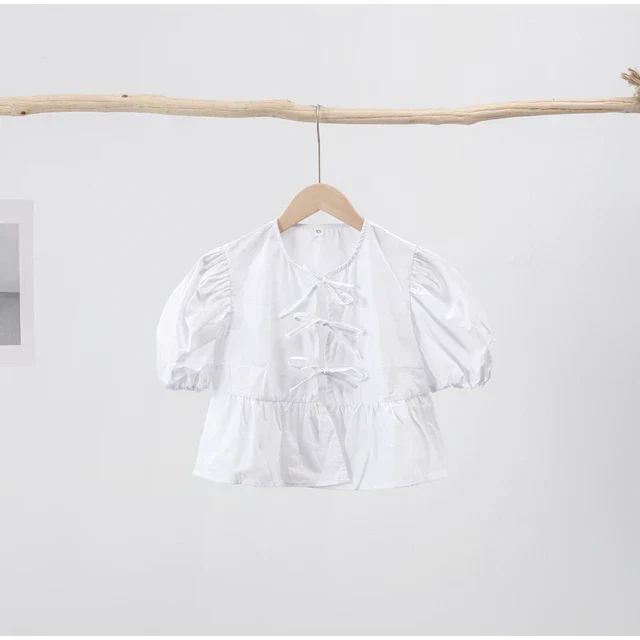 Kristi® | Blouse With Lantern Sleeves And Lacing, Millennium Print - Image 6