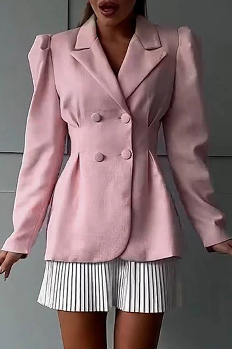 Kristina | Casual buttons, reversible collar, long sleeves, two piece
