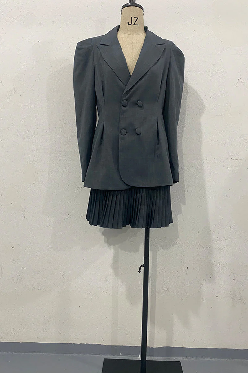 Kristina | Casual buttons, reversible collar, long sleeves, two piece - Image 8