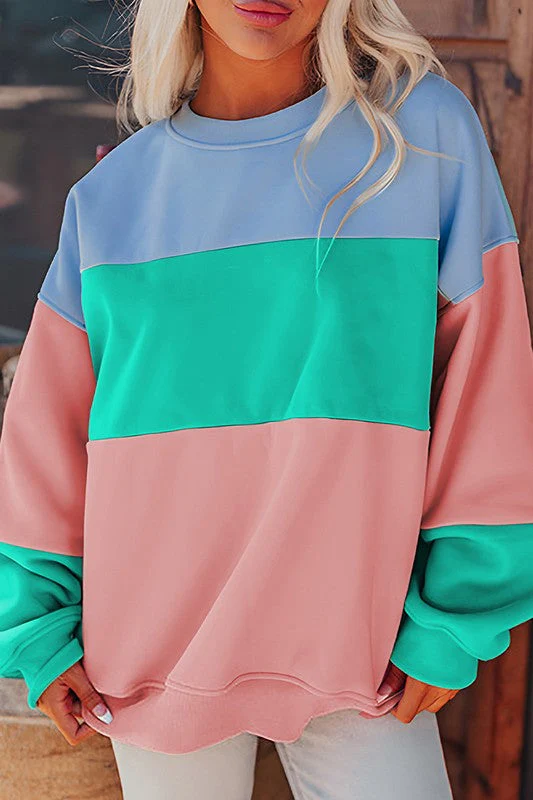 Krystel | Color block patchwork drop sweatshirt for women