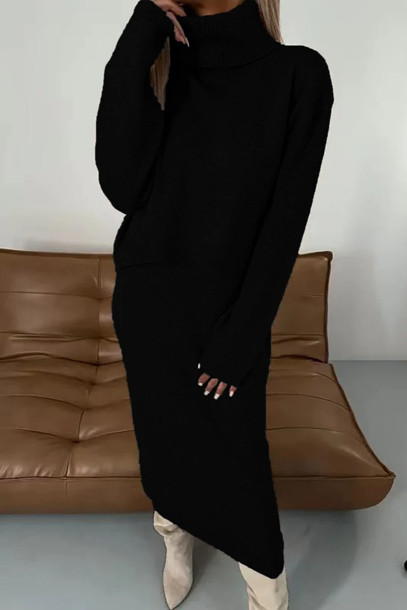 Larissa | Casual basic two-piece suit with a turtleneck and long sleeves - Image 9
