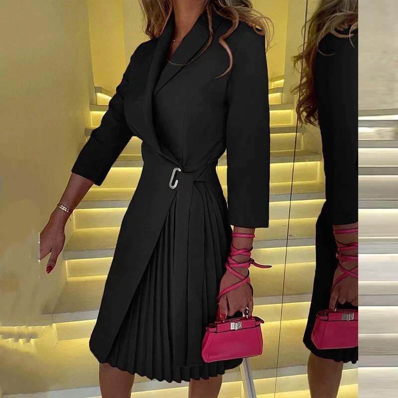 Laura® | Elegant Blazer Dress With A Notched Collar - Image 5