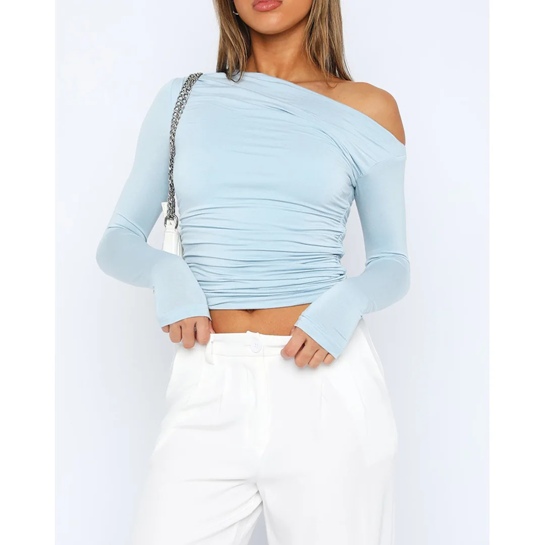 Laura® | Top asymétrique torsadé for women Manches longues - Image 10