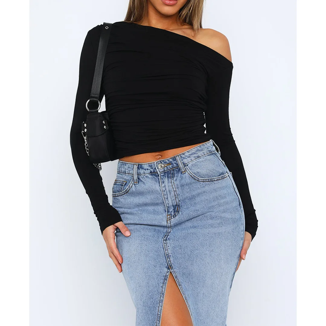 Laura® | Top asymétrique torsadé for women Manches longues - Image 2