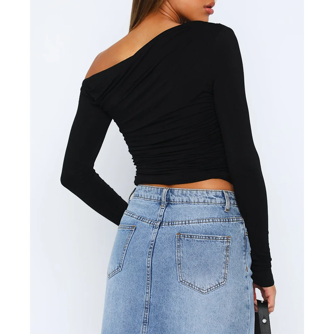 Laura® | Top asymétrique torsadé for women Manches longues - Image 3