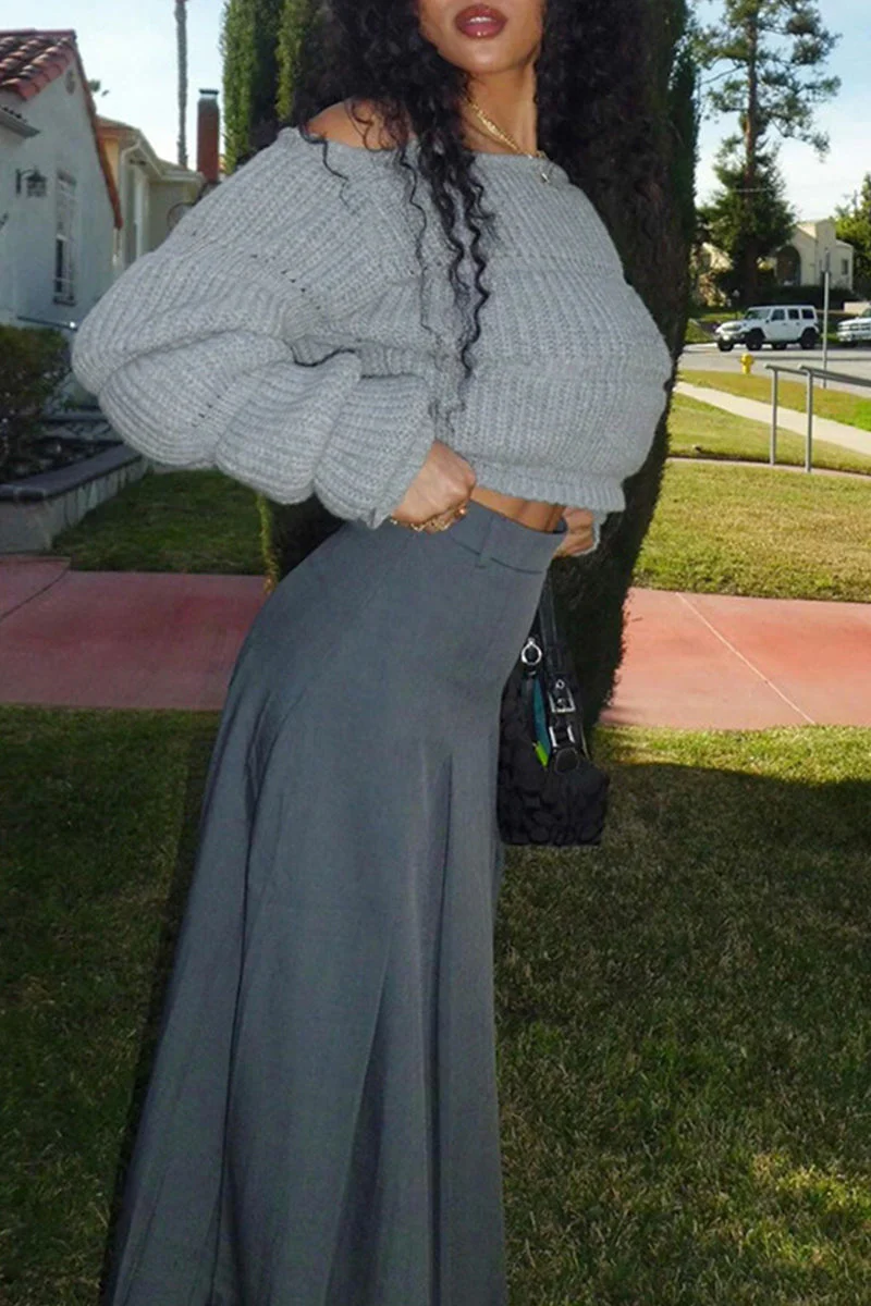 Laurien | Casual off-the-shoulder patchwork sweaters - Image 3