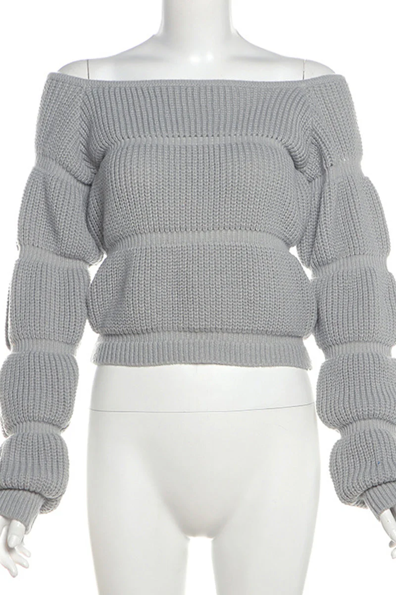 Laurien | Casual off-the-shoulder patchwork sweaters - Image 4