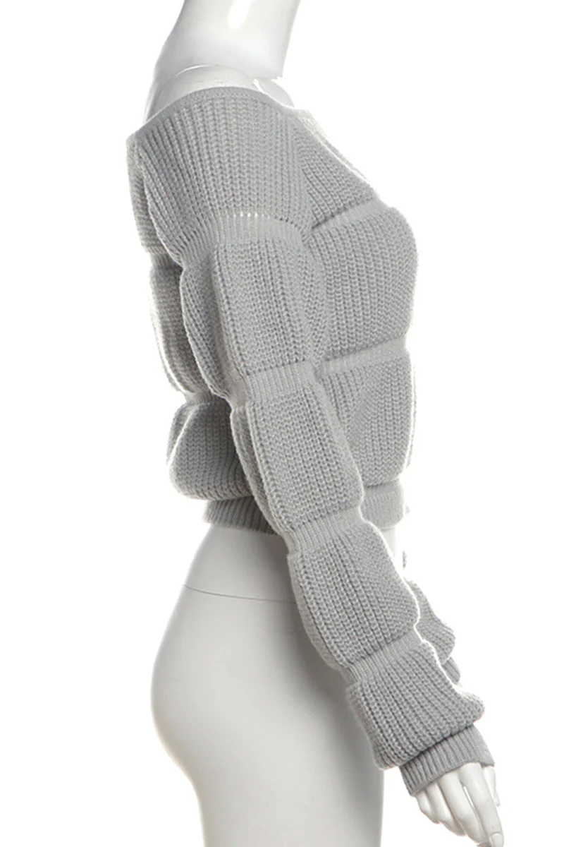 Laurien | Casual off-the-shoulder patchwork sweaters - Image 5