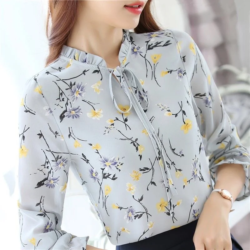 Lava® | Blouse With Floral Pattern And Bow Collar - Image 2