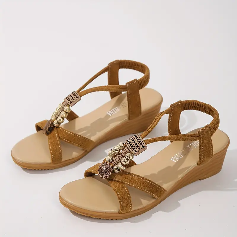 Lea® | Boho Style Wedge Sandals - Image 5