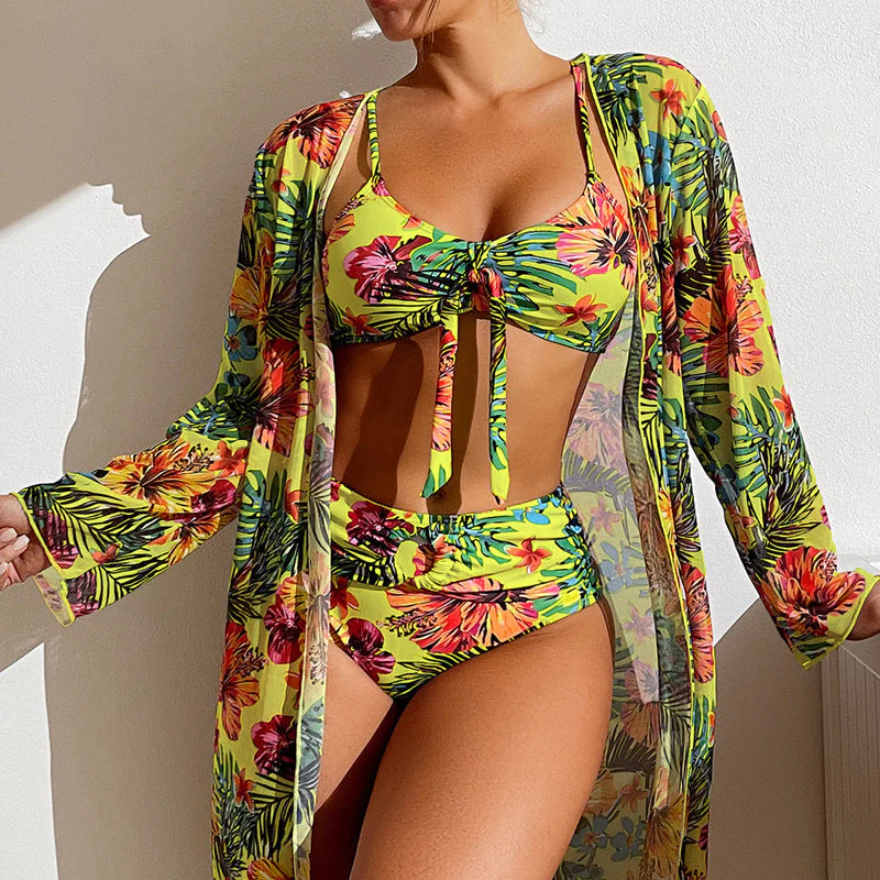Leah® | Floral Print Bikini With Overlay - Image 7