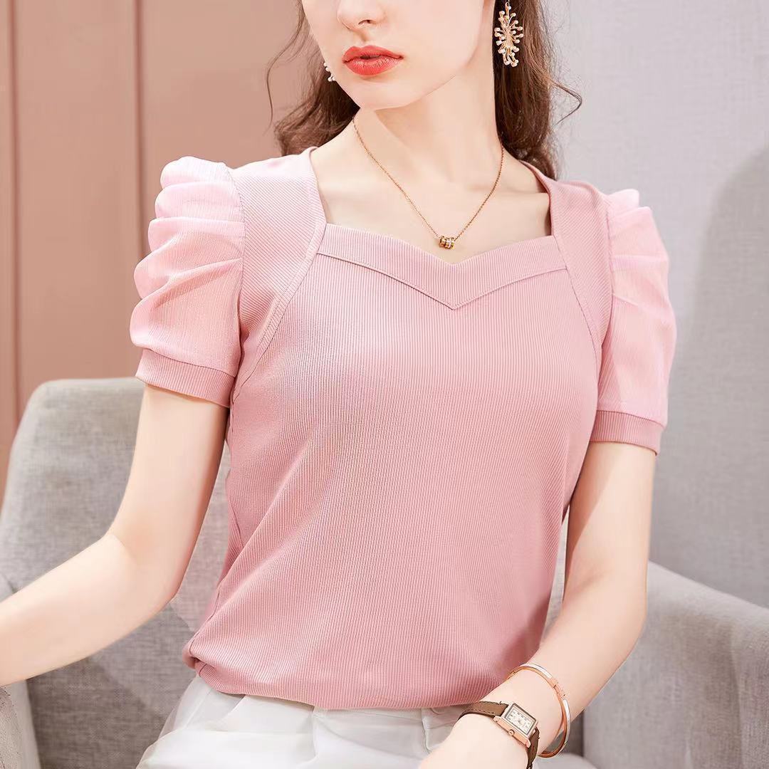 Leila® | Blouse With Short Puff Sleeves And Square Neckline - Image 4