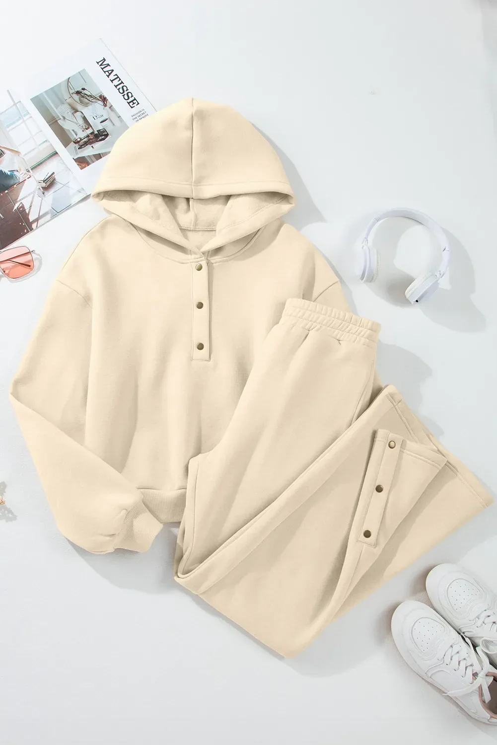 Lena | Active long-sleeve hooded top and pants set - Image 2