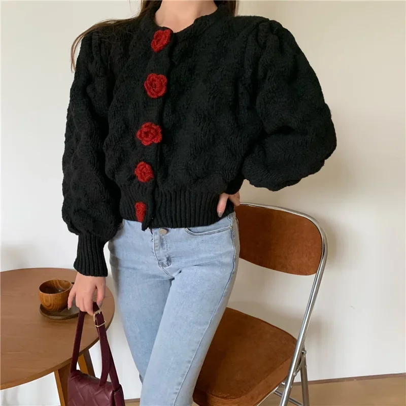 Lena | Women's bubble sleeve sweater - Image 3