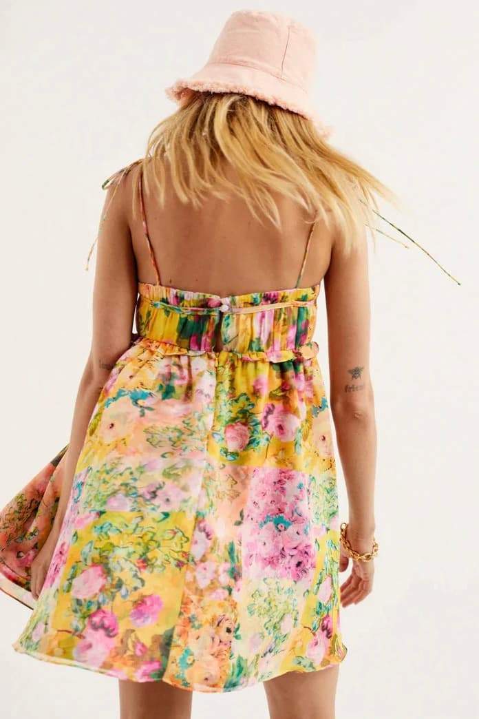 Leonor® | Chiffon Mini Dress With Floral Print - Image 2