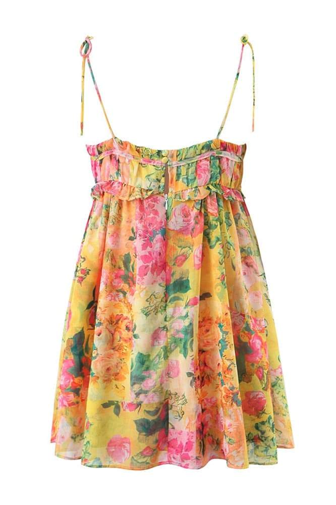 Leonor® | Chiffon Mini Dress With Floral Print - Image 6