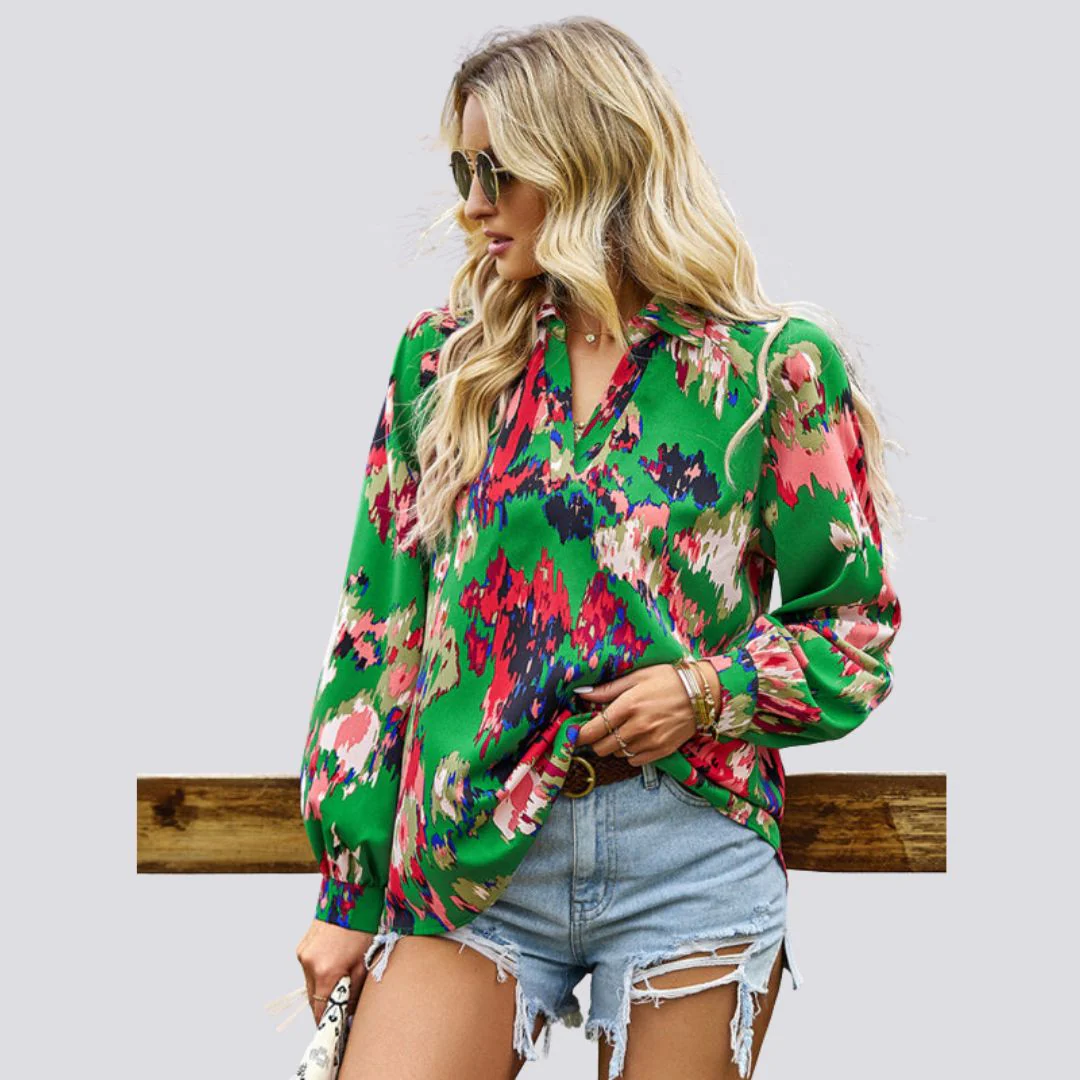 Lesley® | Blouse With V-Neck And Abstract Print - Image 12
