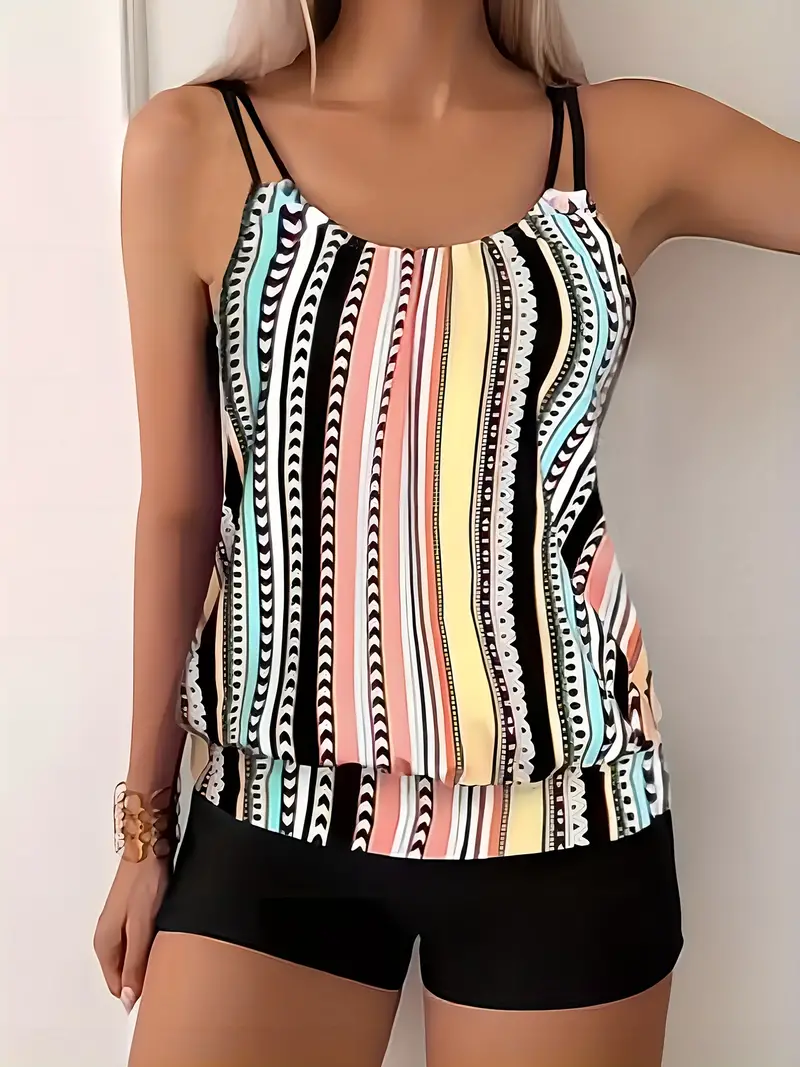 Libby® | Striped Tankini With Print - Image 8