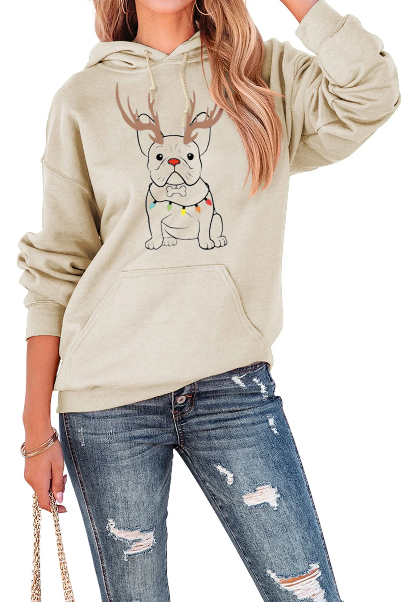 Lidia | French Bulldog Christmas Graphic Hoodie - Image 2