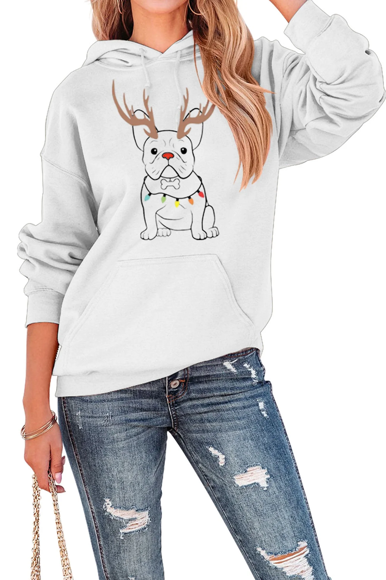 Lidia | French Bulldog Christmas Graphic Hoodie - Image 8