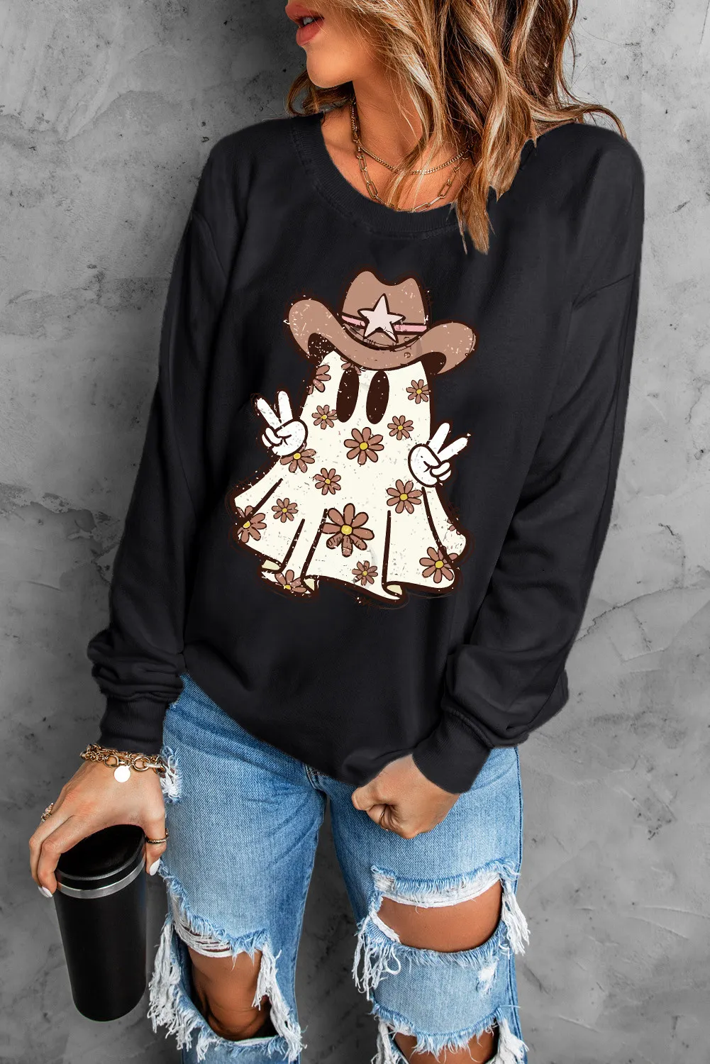 Lidia | Ghost crew neck long sleeve sweatshirt - Image 2