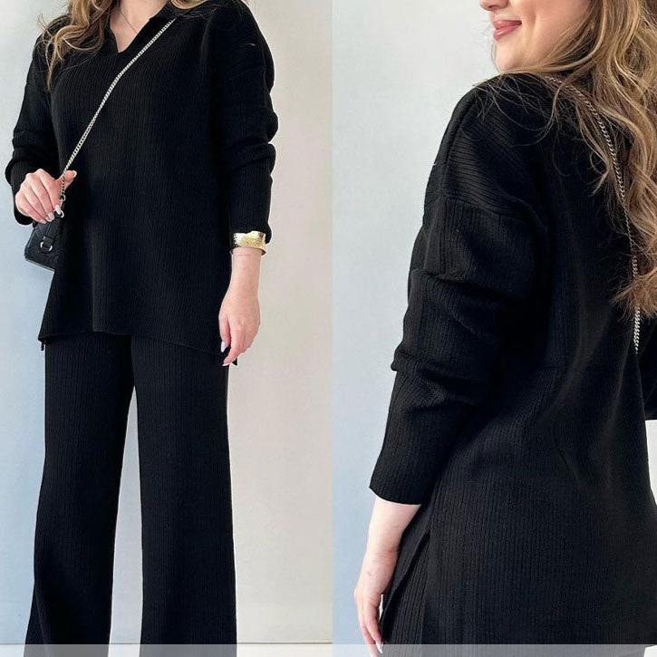 Lina | Casual two-piece suit with a V-neck and slit. - Image 9