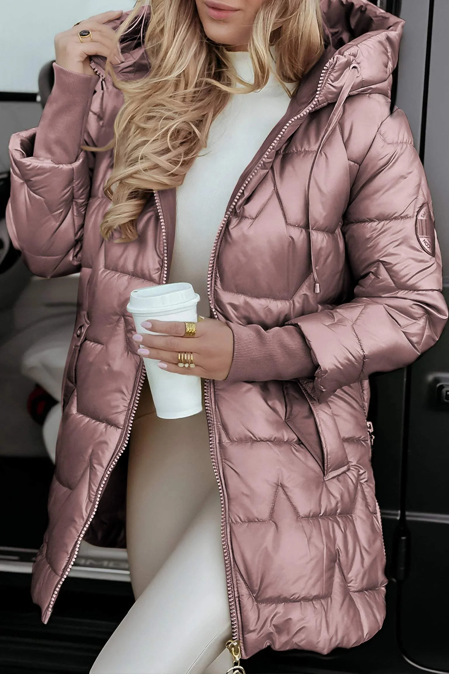 Linda | Long sleeve coat with hood - Image 7